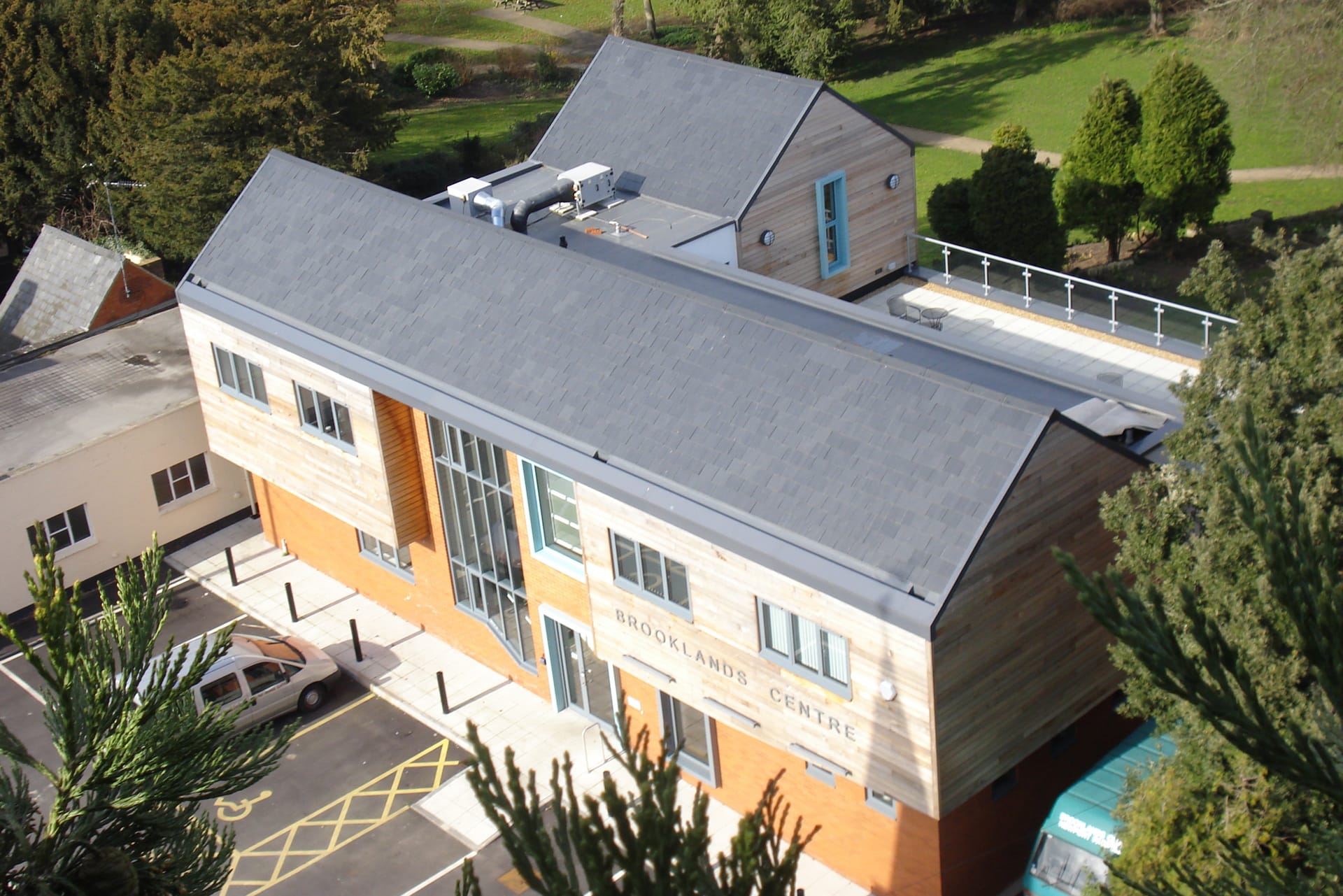 Brooklands centre areial shot Newport Pagnell