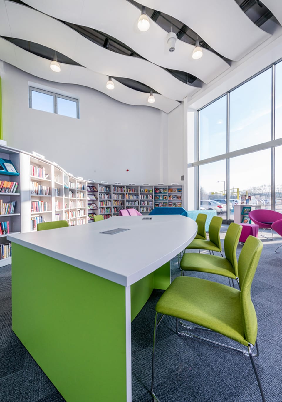 Kingston Library  wavey acoustic panels