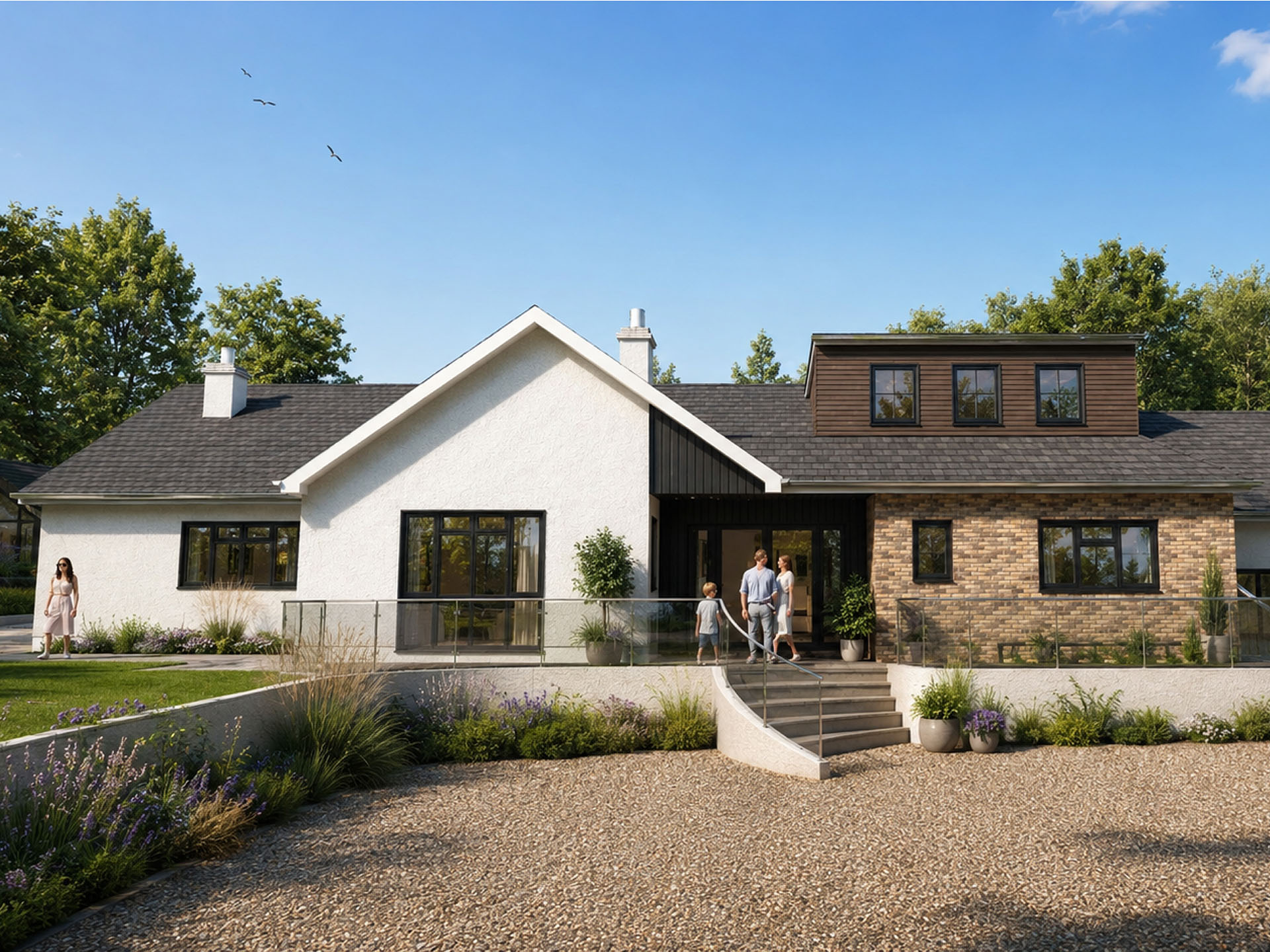 Warren Front entrance white render 3D visual
