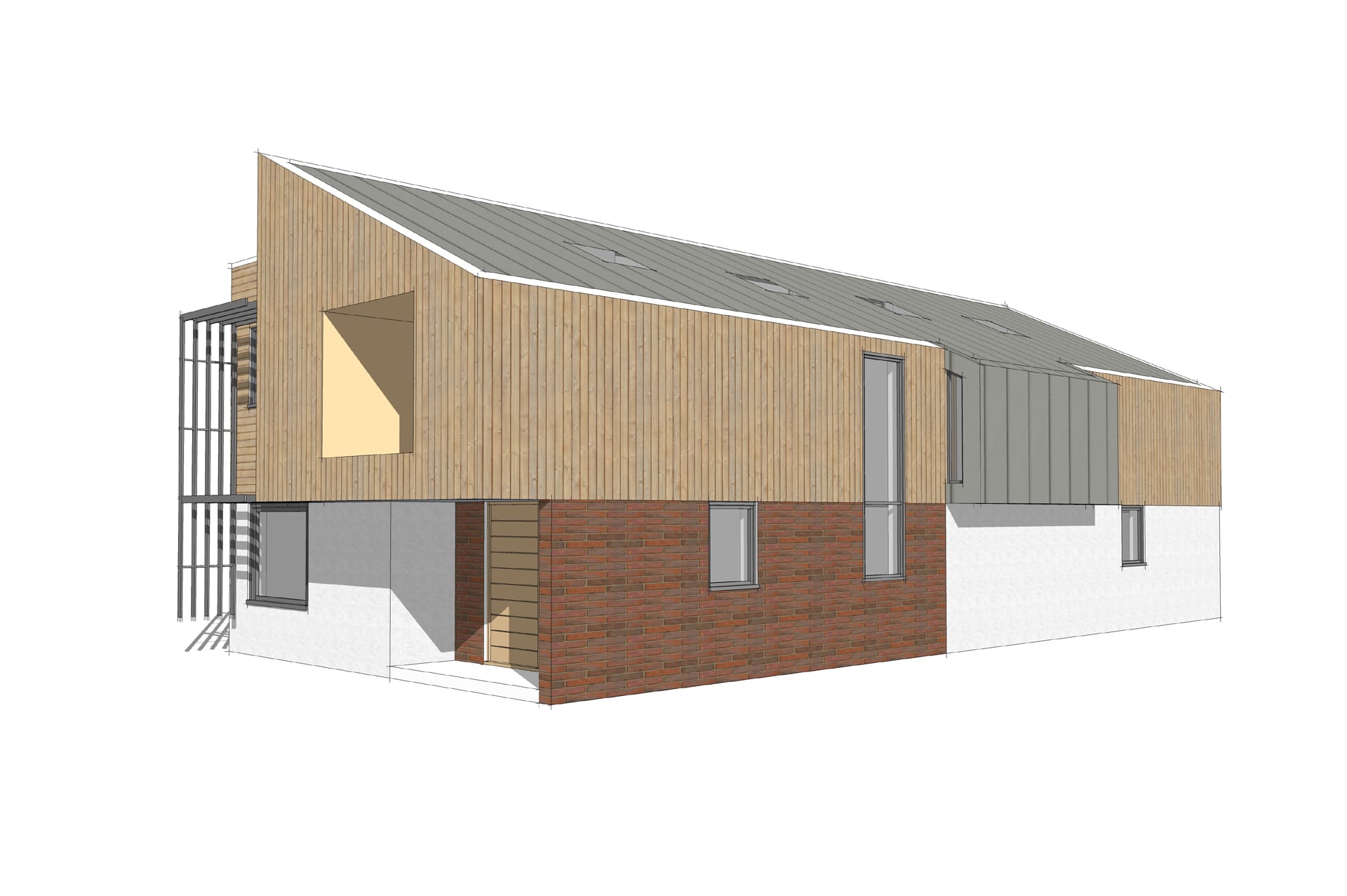 Sand Banks vertical timber cladding design Stenton Obhi Architects