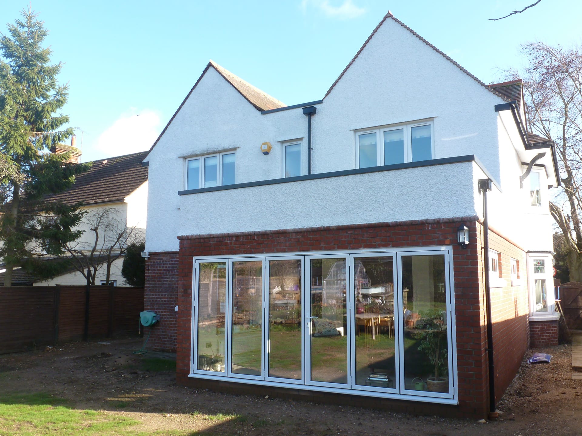 Stoke Road Brickwork Render Single Storey Flat Roof Extension